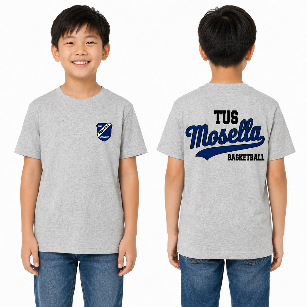 Kinder-T-Shirt Backprint Grau