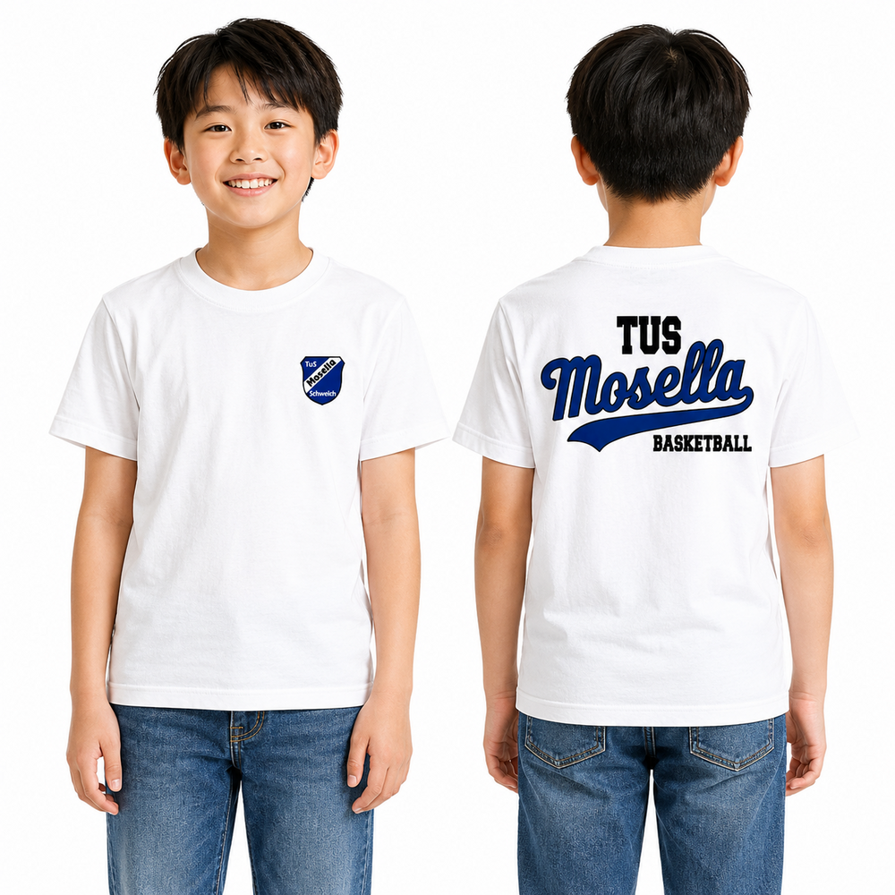 Kinder-T-Shirt Backprint Weiß