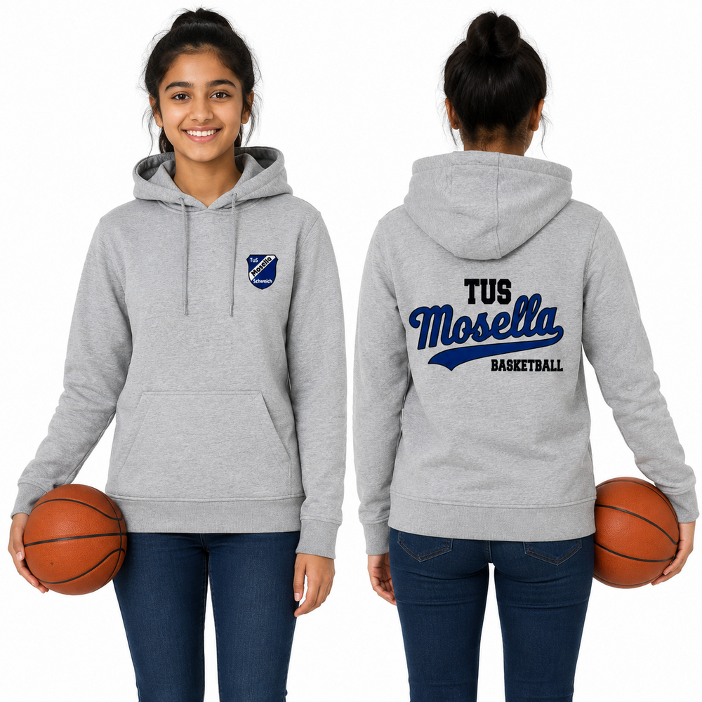 Hoodie Grau Backprint "TUS Mosella Basketball"
