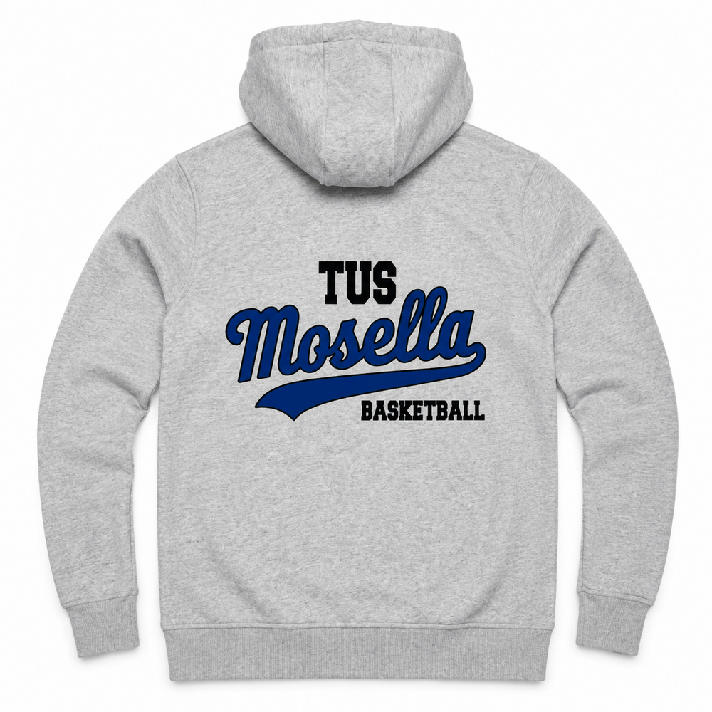 Hoodie Grau Backprint "TUS Mosella Basketball"