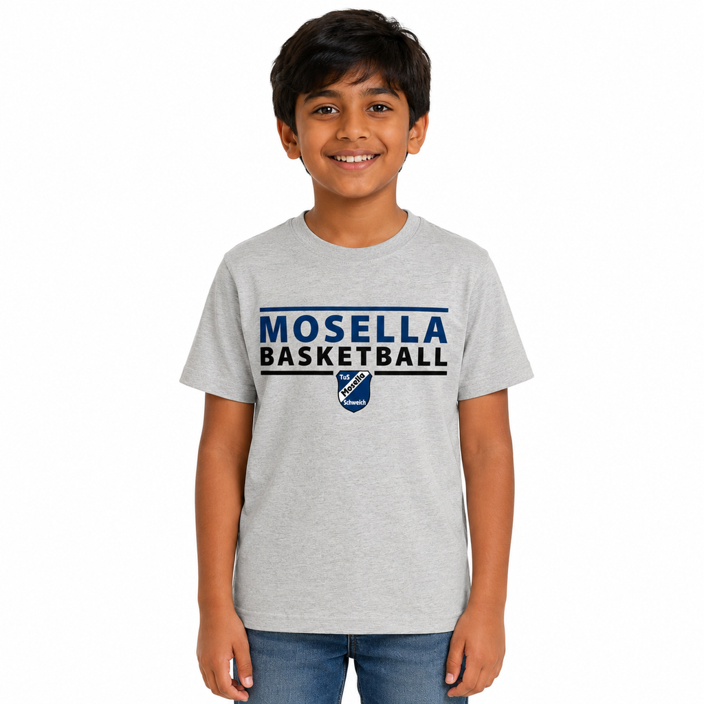 Kinder-T-Shirt Grau "Mosella Basketball"