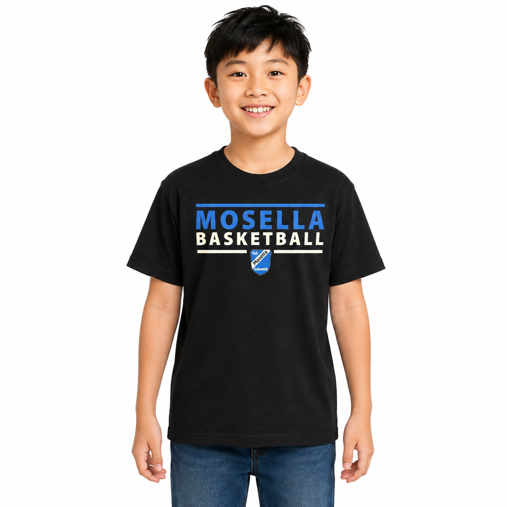 Kinder-T-Shirt Schwarz "Mosella Basketball"